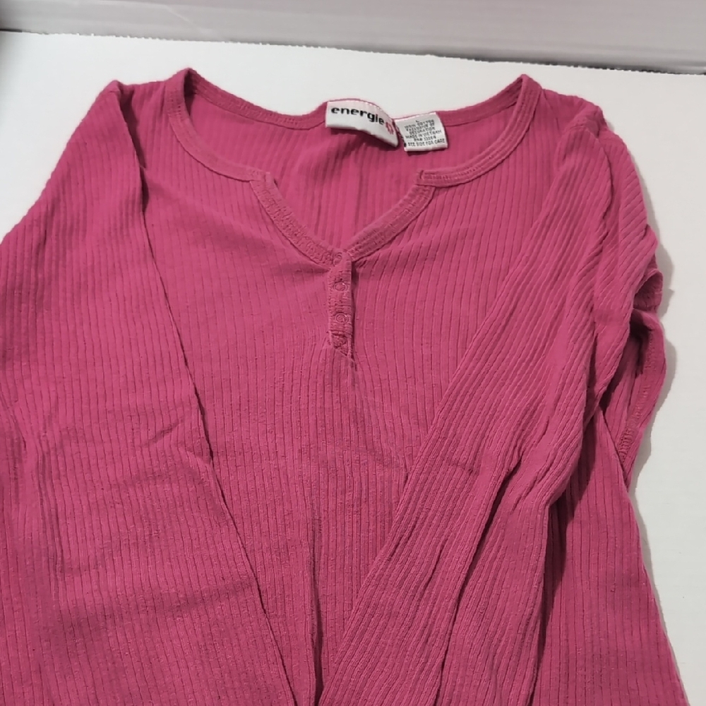 Energie Fuchsia Ribbed Knit Top